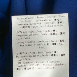 Pre Owned Valentino Blue Heart Print Silk Pleated Midi Dress S