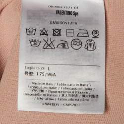 Pre Owned Valentino Pink Jersey Off-The-Shoulder Flared Dress L