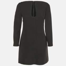 Pre Owned Valentino Black Crepe Keyhole Neck Detail Mini Dress S