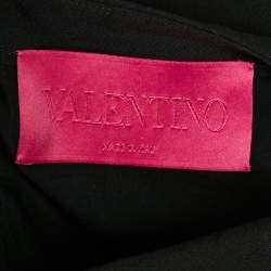 Pre Owned Valentino Black Crepe Keyhole Neck Detail Mini Dress S