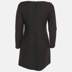 Pre Owned Valentino Black Crepe Keyhole Neck Detail Mini Dress S