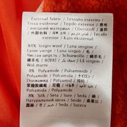 Pre Owned Valentino Orange Embellished Tweed Open Front Jacket & Skirt Set S/M 