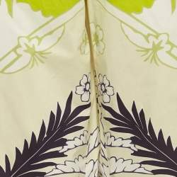 Pre Owned Valentino Multicolor Floral Print Cotton Wide Leg Trousers M