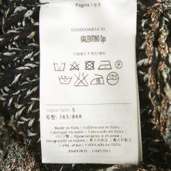 Pre Owned Valentino Black Lurex Rib Knit Wool Blend Sweater S