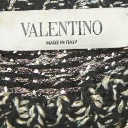 Pre Owned Valentino Black Lurex Rib Knit Wool Blend Sweater S