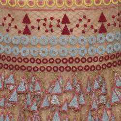 Pre Owned Valentino Multicolor Embroidered Knit Midi Dress M