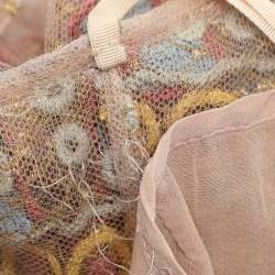 Pre Owned Valentino Multicolor Embroidered Knit Midi Dress M