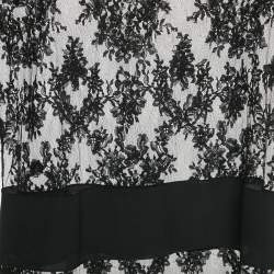 Pre Owned Valentino Black Sheer Silk Lace Mini Dress S