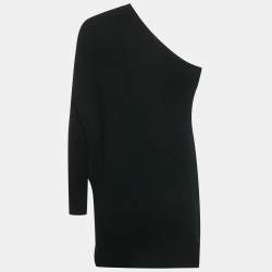 Pre Owned Valentino Black Cashmere One Shoulder Sweater XS