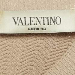 Pre Owned Valentino Beige Stretch Knit Mesh Detail Mini Dress M