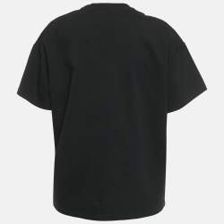 Pre Owned Valentino Black Logo Print Jersey T-Shirt S