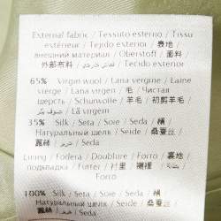 Pre Owned Valentino Green Striped Wool Mini Dress M