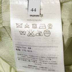 Pre Owned Valentino Green Striped Wool Mini Dress M