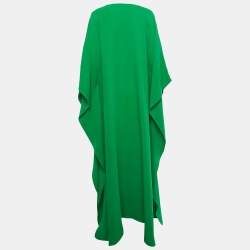 Pre Owned Valentino Green Silk Kaftan Maxi Dress XL 