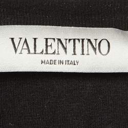 Pre Owned Valentino Black VLTN Print Cotton Crew Neck T-Shirt S 
