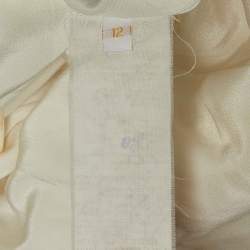 Pre Owned Valentino Vintage Cream Wool Blend Pocket Front Jacket L