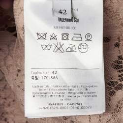 Pre Owned بلوزة فالنتينو دانتيل زهري بطبقات متموجة مقاس متوسط - ميديوم