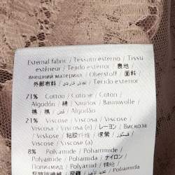 Pre Owned بلوزة فالنتينو دانتيل زهري بطبقات متموجة مقاس متوسط - ميديوم