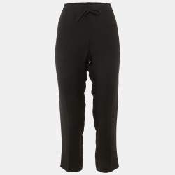 Pre Owned Valentino Black Silk Drawstring Trousers S 
