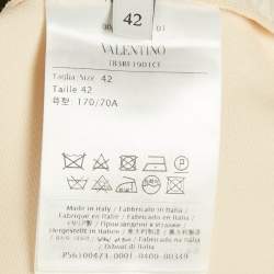 Pre Owned Valentino Beige Wool & Silk V -Detail Shorts M