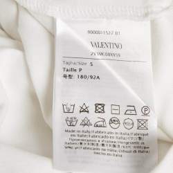Pre Owned Valentino Garavani White Rockstud Jersey Crewneck T-Shirt S