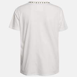 Pre Owned Valentino Garavani White Rockstud Jersey Crewneck T-Shirt S