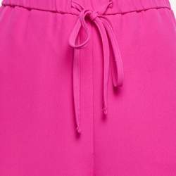 Pre Owned Valentino Pink Silk Drawstring Trousers L