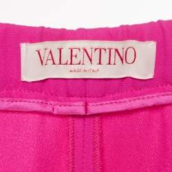 Pre Owned Valentino Pink Silk Drawstring Trousers L