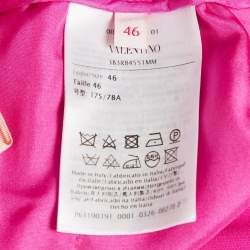 Pre Owned Valentino Pink Silk Drawstring Trousers L