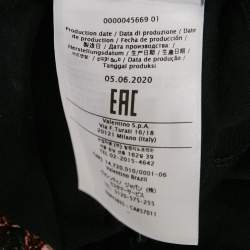 Pre Owned Valentino Black Floral V Logo Print Cotton T-Shirt L