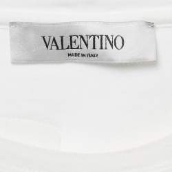 مملوكة مسبقًا Valentino White Butterfly Applique Jersey T-Shirt S