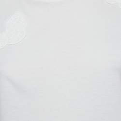 مملوكة مسبقًا Valentino White Butterfly Applique Jersey T-Shirt S