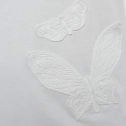 مملوكة مسبقًا Valentino White Butterfly Applique Jersey T-Shirt S