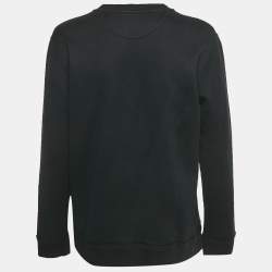 Pre Owned سويت شيرت فالنتينو قطن مطبوع لوجو باللون الأسود مقاس متوسط