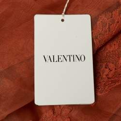 مملوكة مسبقًا فستان فالنتينو متوسط الطول دانتيل وعضة برتقالية مقاس متوسط (ميديوم)