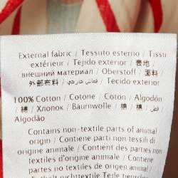 Pre Owned توب فالنتينو قطن أبيض بطبعة أحمر شفاه مربوط من الأمام مقاس متوسط (ميديوم)