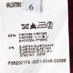 Pre Owned Valentino Red Bow Detail One Shoulder Dress M