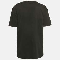 مملوكة مسبقًا Valentino Black Cotton VLTN Appliqued Crew Neck T-Shirt M