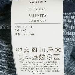 مملوكة مسبقًا Valentino Navy Blue Denim Button Front Blazer L