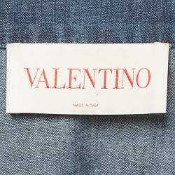 مملوكة مسبقًا Valentino Navy Blue Denim Button Front Blazer L