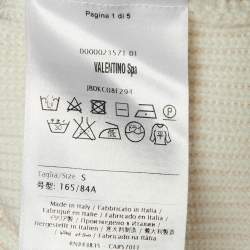 Pre Owned بلوزة فلانتينو كريمية صوف تريكو أكمام مكشكشة صغير الحجم