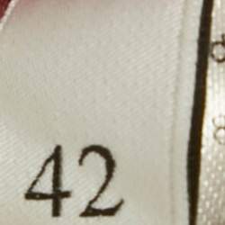 Pre Owned فستان فالنتينو صوف أحمر مزين بالورود ضيق مقاس متوسط