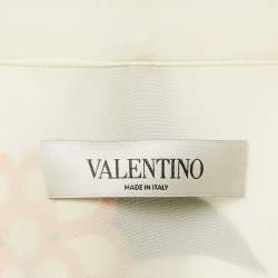 مملوكة مسبقًا قميص فالنتينو حرير مطبوع أخضر مقاس متوسط