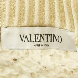 مملوكة مسبقًا تنورة فالنتينو ميني محبوك مطلي بلون ذهبي مقاس صغير