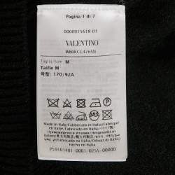 مملوكة مسبقًا كنزة فالتينتو شبك مطاطي محبوك سوداء بحجم متوسط