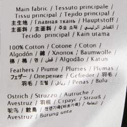 Pre Owned تي شيرت فالنتينو جيرسي بطبعة شعار أسود مزين بالريش مقاس صغير - سمول