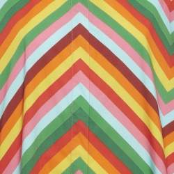 Pre Owned Valentino Multicolor Zig-Zag Cotton Flared Maxi Dress S