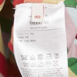 Pre Owned Valentino Multicolor Zig-Zag Cotton Flared Maxi Dress S