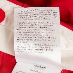 Pre Owned بنطلون فالنتينو كريب أحمر بحزام بخصر مرتفع مقاس متوس ط