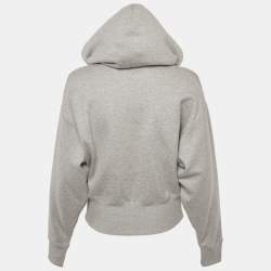 Pre Owned سويت شيرت بقلنسوة فالنتينو ترتر شعار رمادي قطن تريكو مقاس متوسط